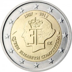 2 евро Бельгия. 75-летие музыкального конкурса имени королевы Елизаветы. 2012 год