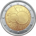 2 евро Бельгия. 100-ие Королевского метеорологического института Бельгии. 2013 год