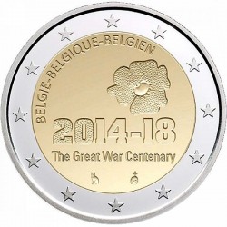 2 евро Бельгия. 100 лет с начала Первой мировой войны. 2014 год