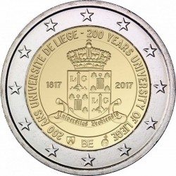 2 евро Бельгия. 200 лет с основания Льежского университета. 2017 год