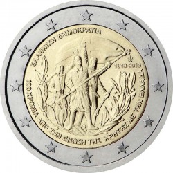 2 евро Греция. 100-летие воссоединения с Критом. 2013 год