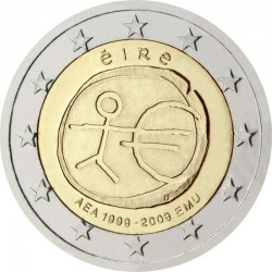 2 евро Ирландия.10 лет Экономическому и валютному союзу. 2009 год