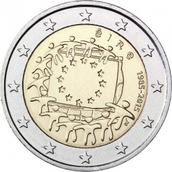 2 евро Ирландия. 30 лет флагу Европейского союза. 2015 год