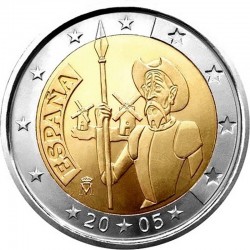 2 евро Испания. Дон Кихот. 2005 год