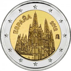 2 евро Испания. Кафедральный собор в Бургосе. 2012 год