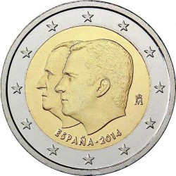 2 евро Испания. Провозглашение Филиппа VI королём Испании. 2014 год