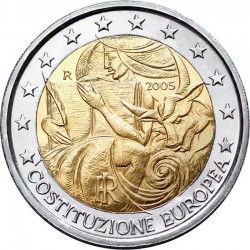 2 евро Италия. 1-я годовщина подписания Европейской конституции. 2005 год
