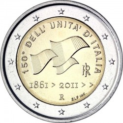 2 евро Италия. 150-летие объединения Италии. 2011 год