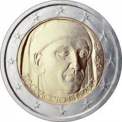 2 евро Италия. 700 лет со дня рождения Джованни Боккаччо. 2013 год