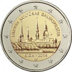 2 евро Латвия. Рига-Европаның мәдәни башкаласы. 2014 ел