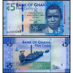 Банкнота 5 седи Гана. 2017 год