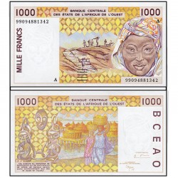 Төньяк Африка Җөмһүрияте 1000 франк кәгазь акчасы.