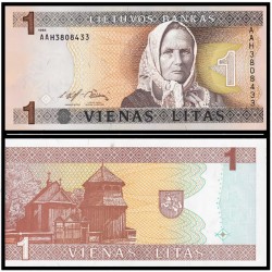 Банкнота 1 лит Литва. 1994 год