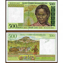Банкнота 500 франков Мадагаскар.