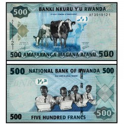 500 франк Руанда кәгазь акчасы. 2013 ел