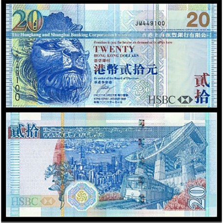 Банкнота 20 долларов Гонконг. 2006 год