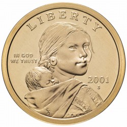 Монета 1 доллар. Парящий орёл. 2001 год