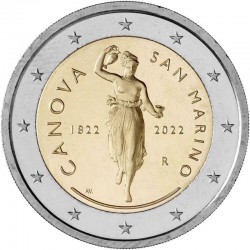 2 евро Сан-Марино. 200 лет со дня смерти Антонио Кановы. 2022 год