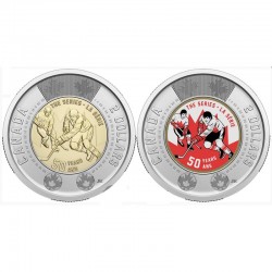 Набор монет 2 доллара 50 лет супер серии СССР-Канада. 2022 год