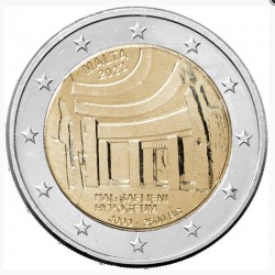2 евро Мальта. Мегалитический храм Хал-Сафлиени. 2022 год