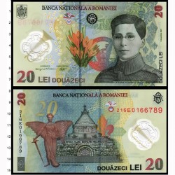 Банкнота 20 лея Румыния ПЛАСТИК. 2021 год