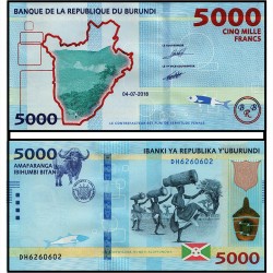 Бурунди 5 000 франк кәгазь акчасы. 2018 ел