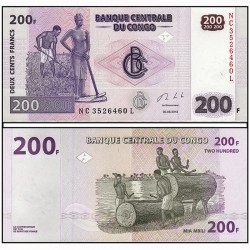 200 франк Конго кәгазь акчасы. 2013 ел