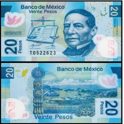 Банкнота 20 песо Мексика. 2018 год. ПЛАСТИК