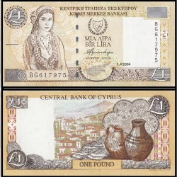 Банкнота Кипр 1 лира. 2004 год