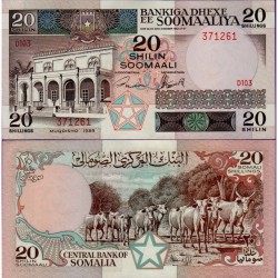 Банкнота 20 шилинг Сомали. 1989 год
