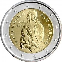 2 евро Сан-Марино. 500 лет со дня смерти Перуджино. 2023 год