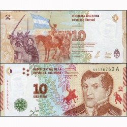 10 песо Аргентина кәгазь акчасы