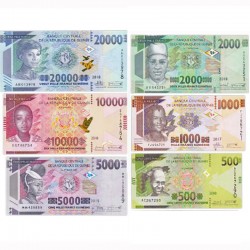 Набор из 6 банкнот Гвинея.