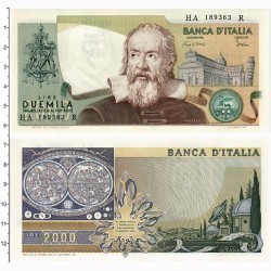 Банкнота 2000 лир Италия. Галилео Галилей. 1983 год