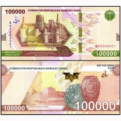 Банкнота 100 000 сом Узбекистан. 2021 год
