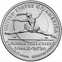 25 центов США. Первая прима-балерина американка Мария Толчиф. 2023 год