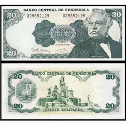 Банкнота 20 боливар Венесуэла. 1992 год