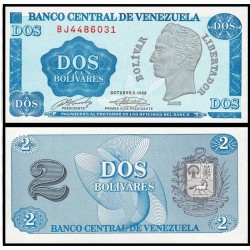 Банкнота 2 боливар Венесуэла.1989 год