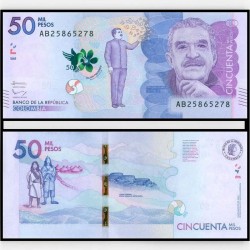 Банкнота 50 000 песо (50 мил) Колумбия. 2015 г.