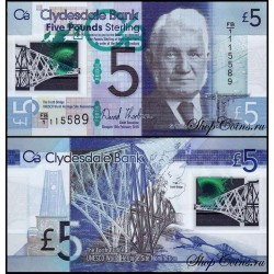 Банкнота 5 фунтов Шотландия. 2016 год