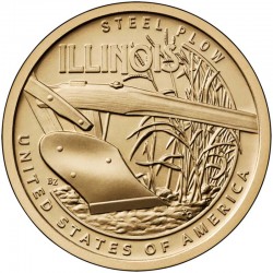 Монета 1 доллар США. Стальной плуг (Иллинойс). 2024 год