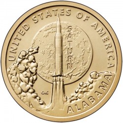 Монета 1 доллар США. Сатурн V (Алабама). 2024 год