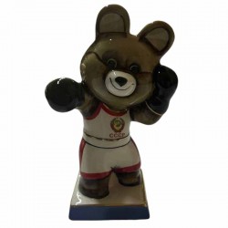 Статуэтка Мишка олимпийский боксер (белая форма с красной полоской)