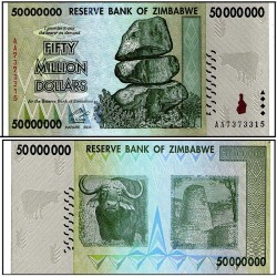 Банкнота Зимбабве 50 000 000 долларов. 2008 год
