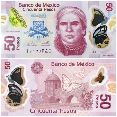 Банкнота 50 песо Мексика. 2017 год