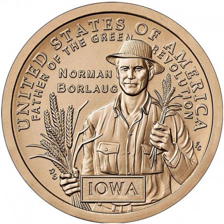 Монета 1 доллар США. Доктор Норман Борлоуг (Айова). 2026 год