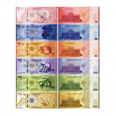 Набор банкнот Сирия 10,25,50,100,200,500 фунтов. 2025 год