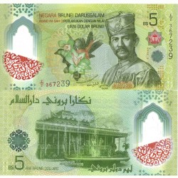 Банкнота Бруней 5 ринггит. 2024 год