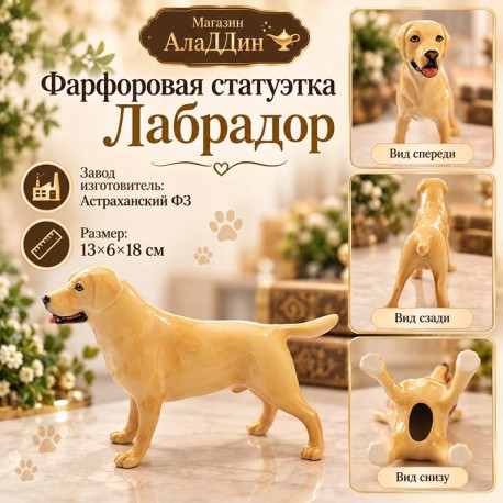 Фарфоровая статуэтка Лабрадор