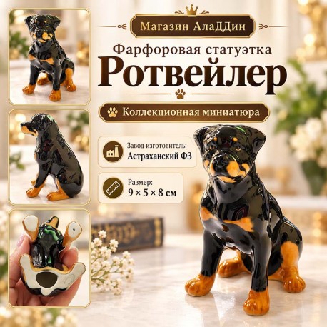 Фарфоровая статуэтка Ротвейлер